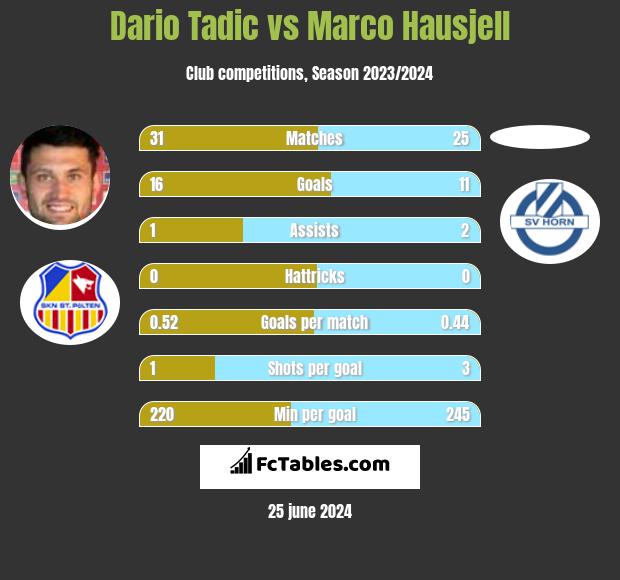 Dario Tadic vs Marco Hausjell h2h player stats