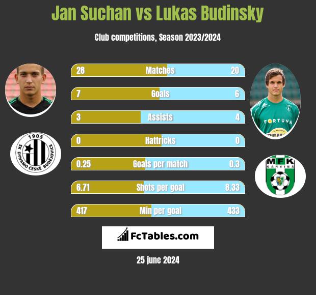 Jan Suchan vs Lukas Budinsky h2h player stats