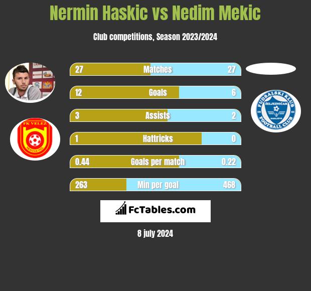 Nermin Haskic vs Nedim Mekic h2h player stats