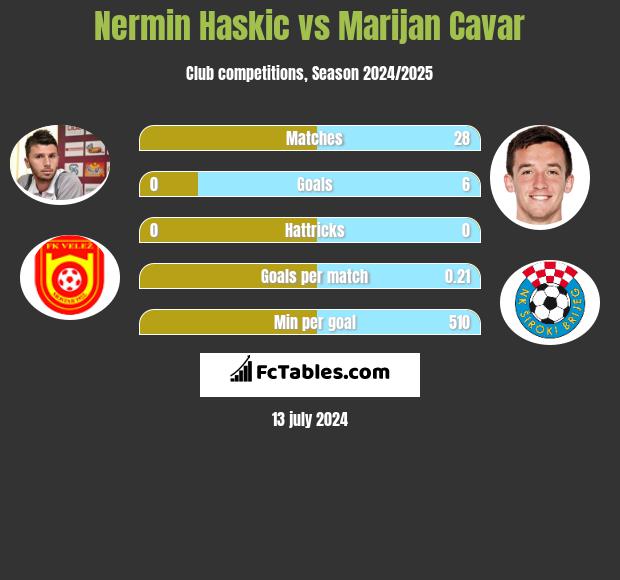 Nermin Haskic vs Marijan Cavar h2h player stats