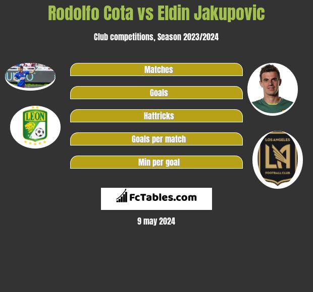 Rodolfo Cota vs Eldin Jakupovic infographic