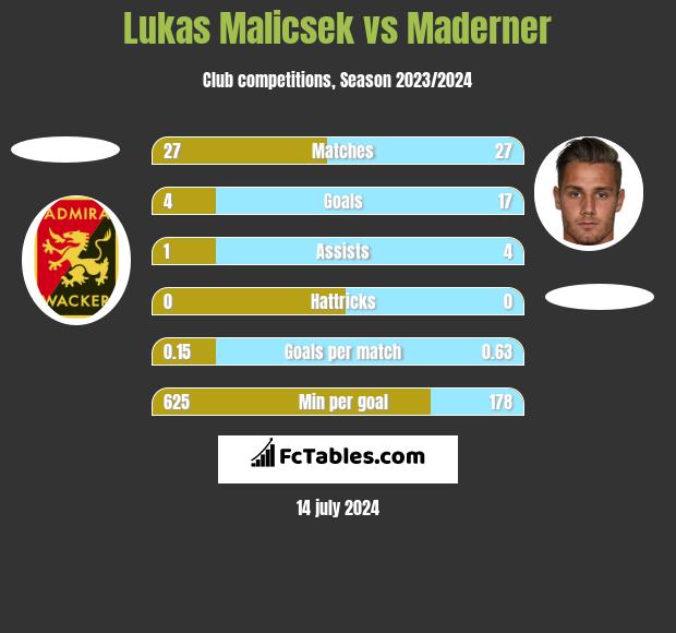 Lukas Malicsek vs Maderner h2h player stats