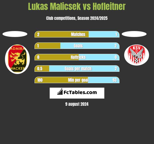 Lukas Malicsek vs Hofleitner h2h player stats