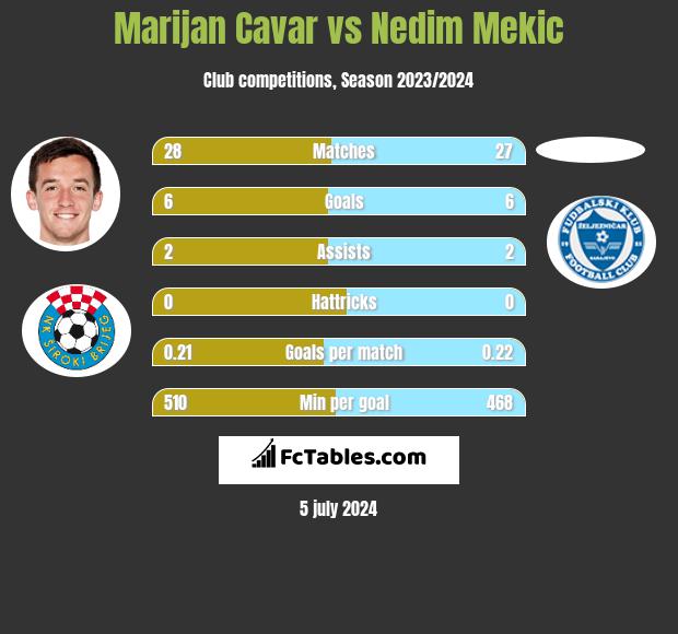 Marijan Cavar vs Nedim Mekic h2h player stats
