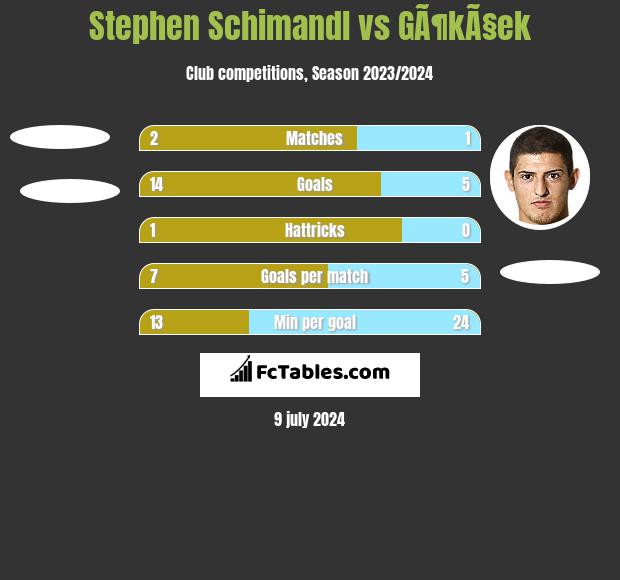Stephen Schimandl vs GÃ¶kÃ§ek h2h player stats