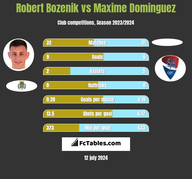 Robert Bozenik vs Maxime Dominguez h2h player stats
