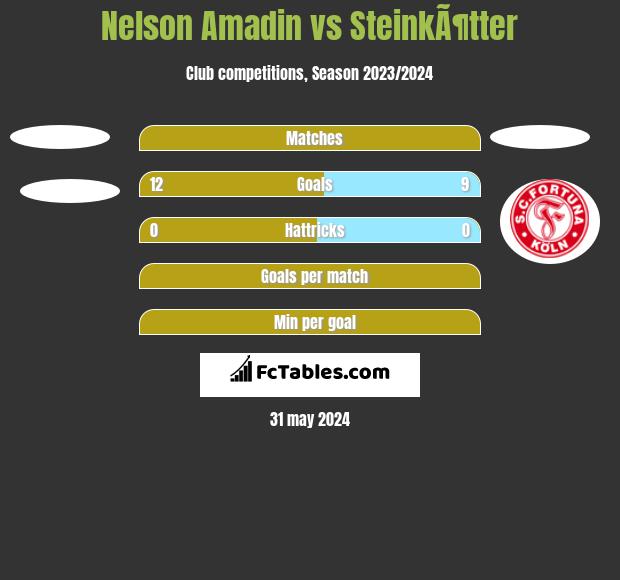 Nelson Amadin vs SteinkÃ¶tter h2h player stats