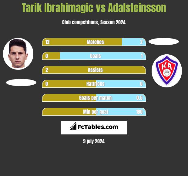 Tarik Ibrahimagic vs Adalsteinsson h2h player stats
