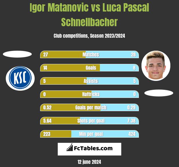 Igor Matanovic vs Luca Pascal Schnellbacher h2h player stats