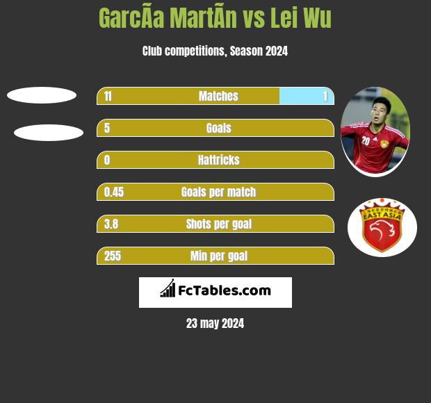 GarcÃ­a MartÃ­n vs Lei Wu h2h player stats