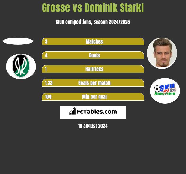 Grosse vs Dominik Starkl h2h player stats