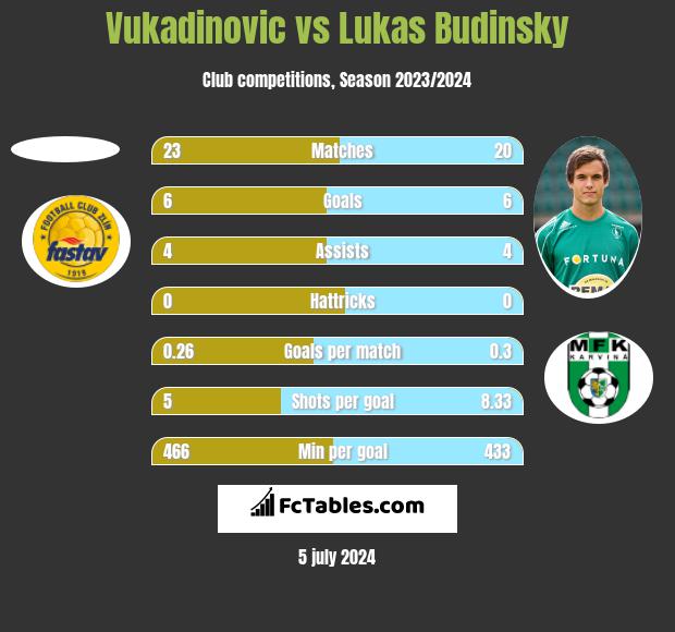 Vukadinovic vs Lukas Budinsky h2h player stats