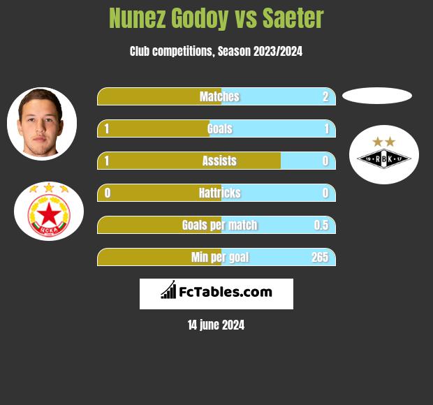 Nunez Godoy vs Saeter h2h player stats