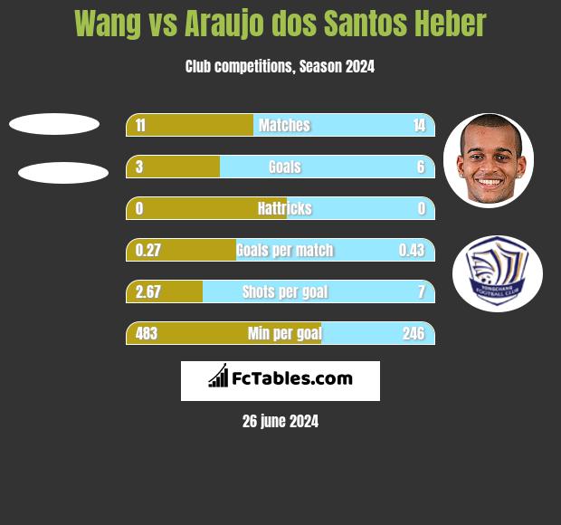Wang vs Araujo dos Santos Heber h2h player stats