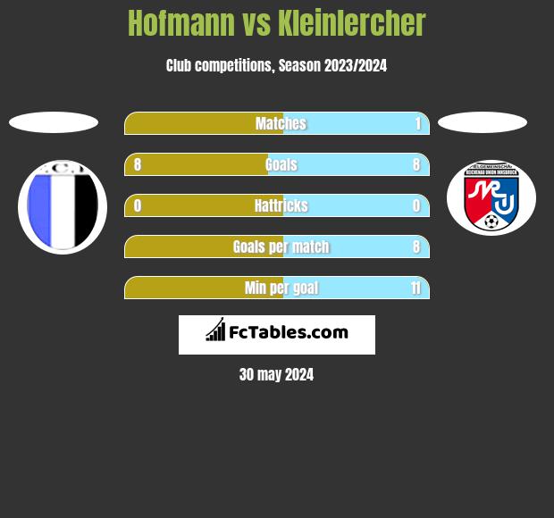 Hofmann vs Kleinlercher h2h player stats