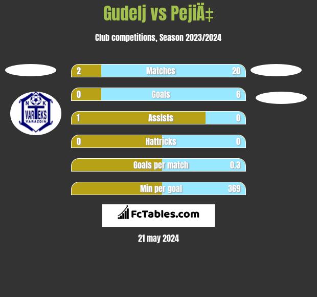 Gudelj vs PejiÄ‡ h2h player stats