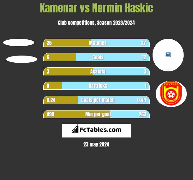 Kamenar vs Nermin Haskic h2h player stats