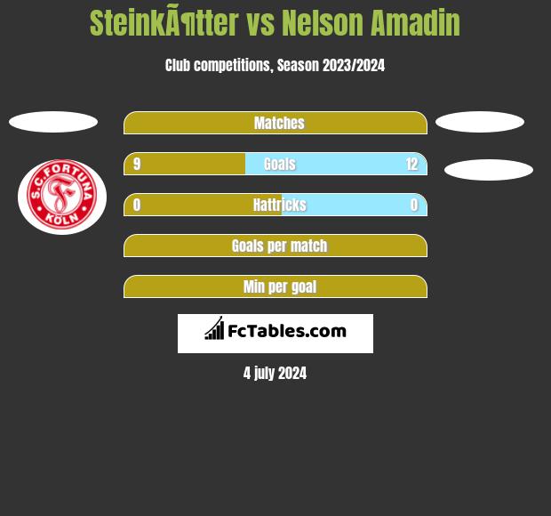 SteinkÃ¶tter vs Nelson Amadin h2h player stats