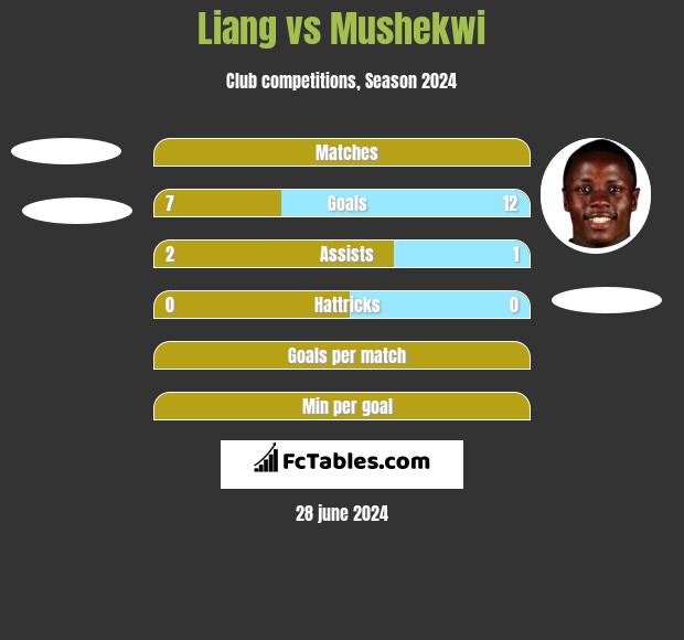 Liang vs Mushekwi h2h player stats
