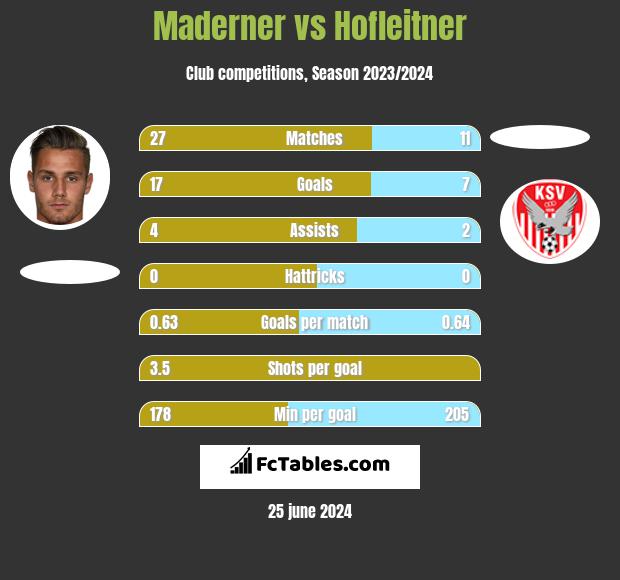 Maderner vs Hofleitner h2h player stats