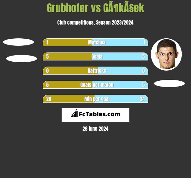 Grubhofer vs GÃ¶kÃ§ek h2h player stats