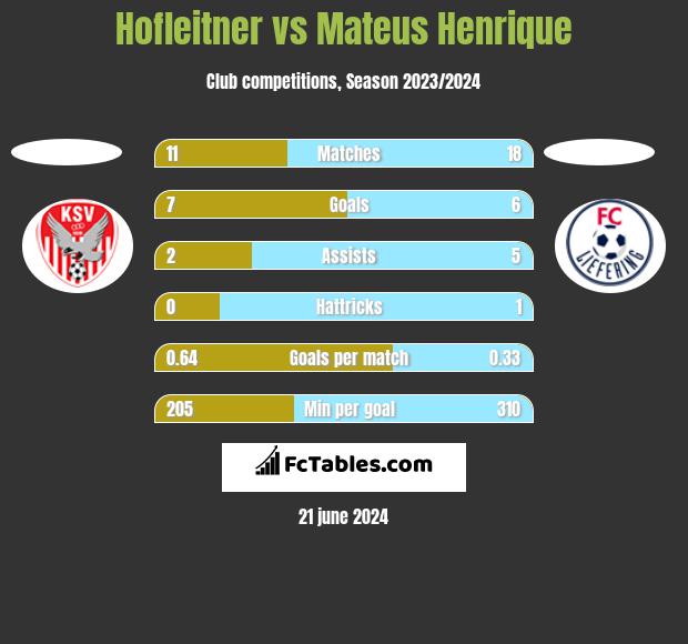Hofleitner vs Mateus Henrique h2h player stats