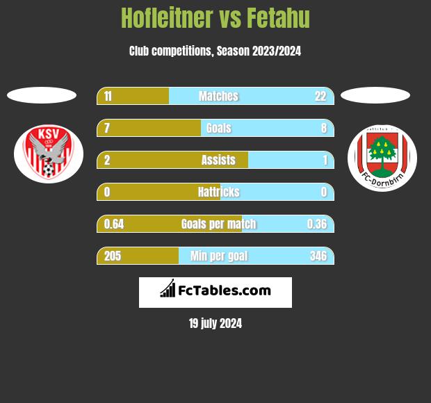 Hofleitner vs Fetahu h2h player stats