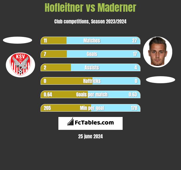 Hofleitner vs Maderner h2h player stats