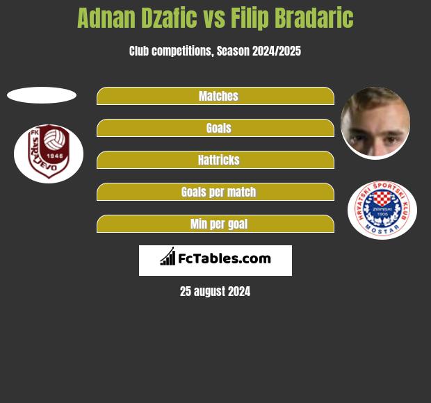 Adnan Dzafic vs Filip Bradaric h2h player stats