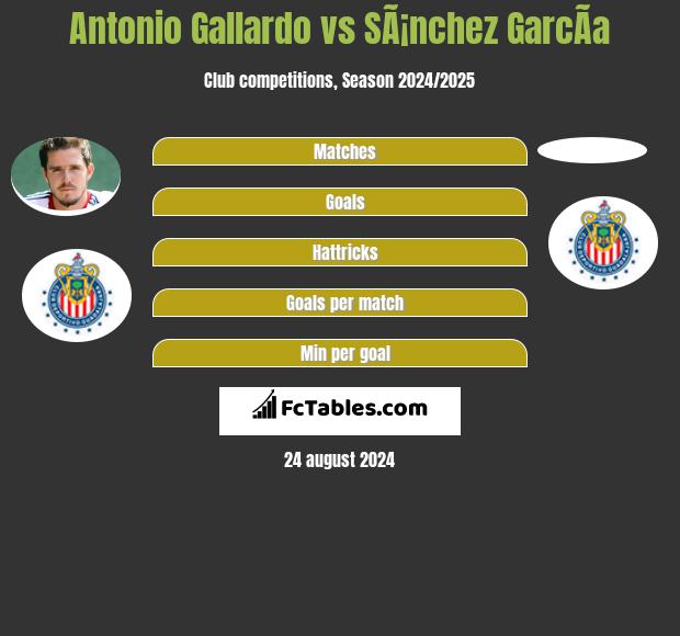 Antonio Gallardo vs SÃ¡nchez GarcÃ­a h2h player stats