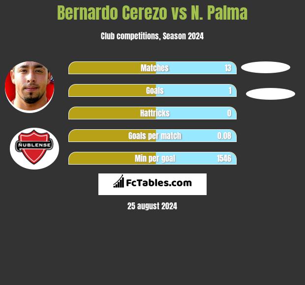 Bernardo Cerezo vs N. Palma h2h player stats