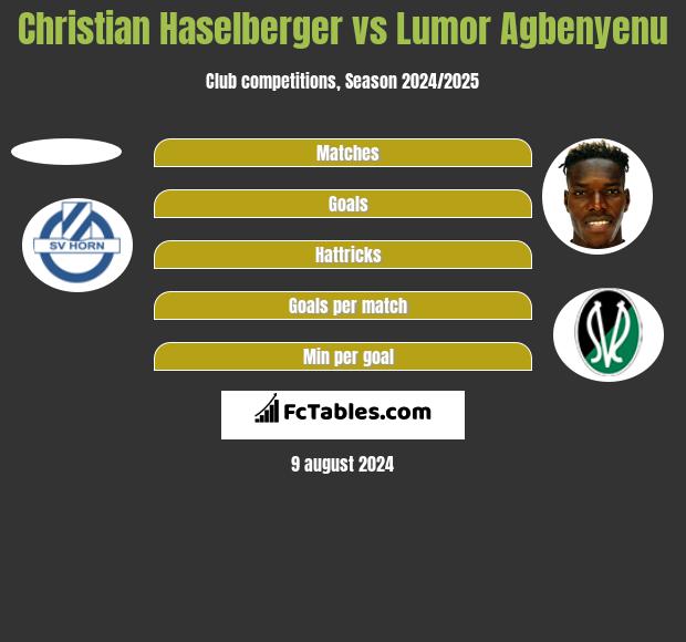 Christian Haselberger vs Lumor Agbenyenu h2h player stats