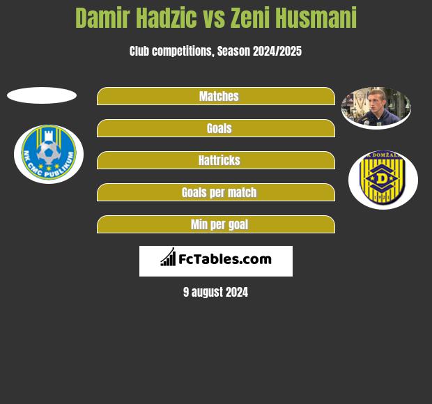 Damir Hadzic vs Zeni Husmani h2h player stats