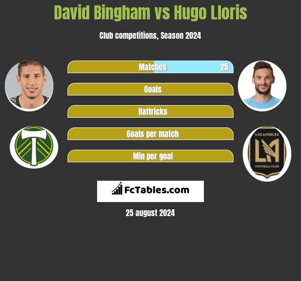 David Bingham vs Hugo Lloris h2h player stats