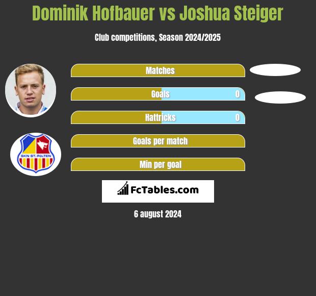 Dominik Hofbauer vs Joshua Steiger h2h player stats