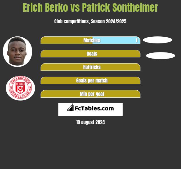 Erich Berko vs Patrick Sontheimer h2h player stats