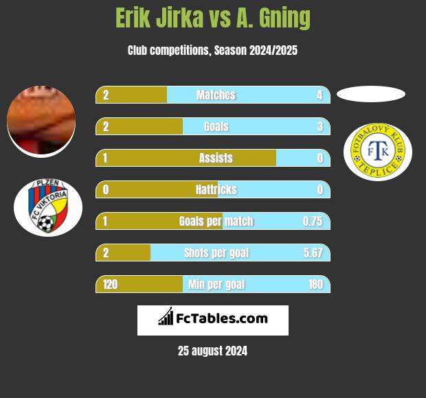 Erik Jirka vs A. Gning h2h player stats