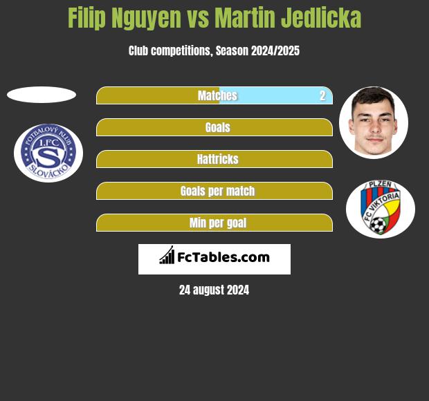 Filip Nguyen vs Martin Jedlicka h2h player stats