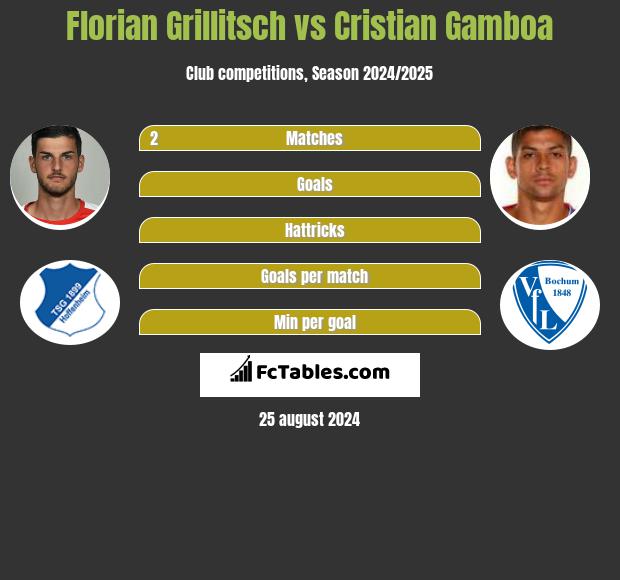 Florian Grillitsch vs Cristian Gamboa h2h player stats