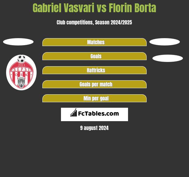 Gabriel Vasvari vs Florin Borta h2h player stats