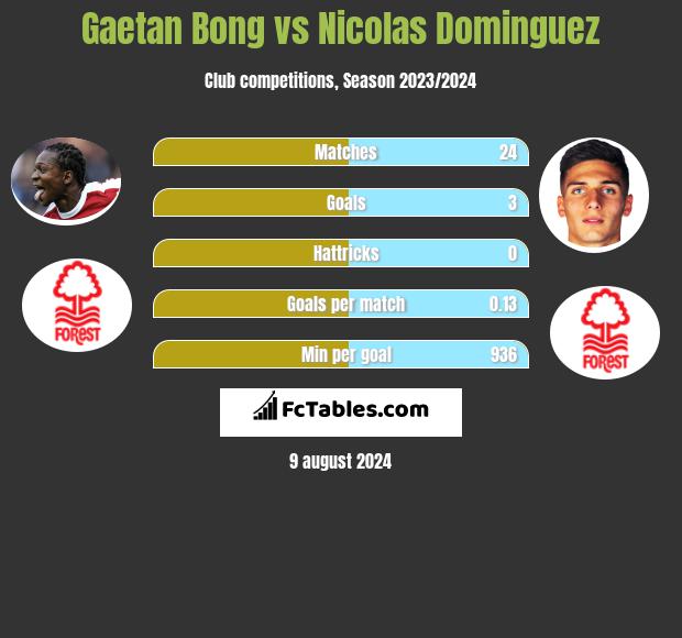 Gaetan Bong vs Nicolas Dominguez h2h player stats