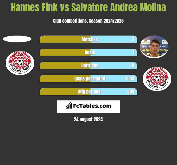 Hannes Fink vs Salvatore Andrea Molina h2h player stats