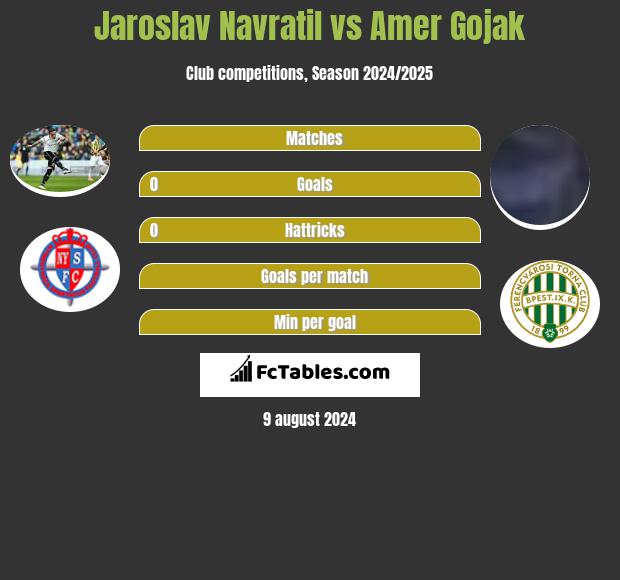 Jaroslav Navratil vs Amer Gojak h2h player stats