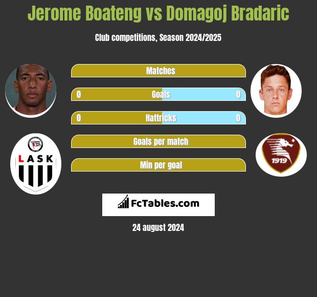 Jerome Boateng vs Domagoj Bradaric h2h player stats