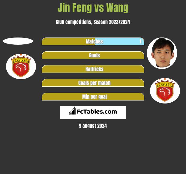 Jin Feng vs Wang h2h player stats