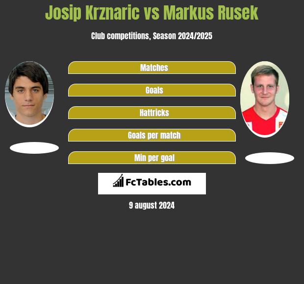 Josip Krznaric vs Markus Rusek h2h player stats