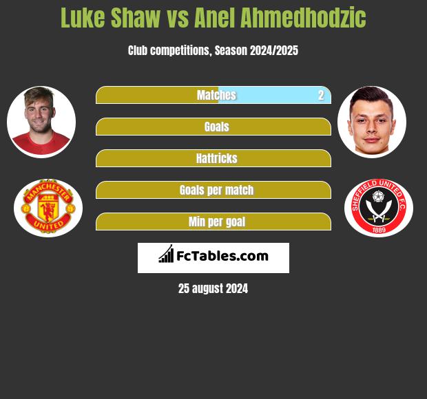 Luke Shaw vs Anel Ahmedhodzic h2h player stats