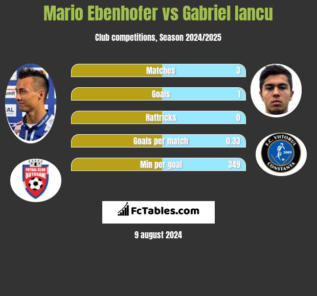 Mario Ebenhofer vs Gabriel Iancu h2h player stats