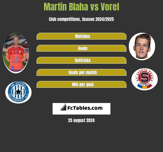 Martin Blaha vs Vorel h2h player stats