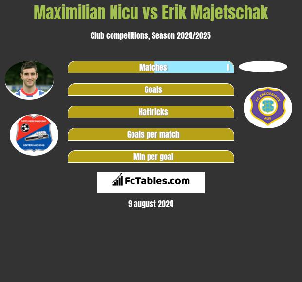 Maximilian Nicu vs Erik Majetschak h2h player stats